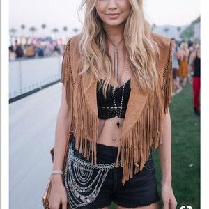 Coachella fringe vest cape